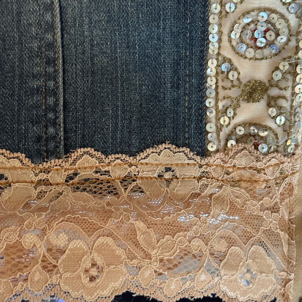 Cache Chic Denim And Lace Jacket - image 4